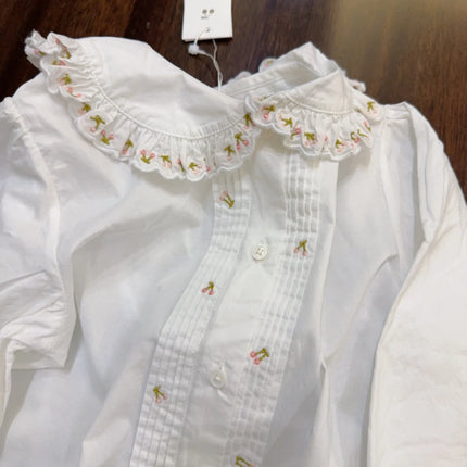 BP autumn and winter new style big girl doll collar embroidered long-sleeved shirt