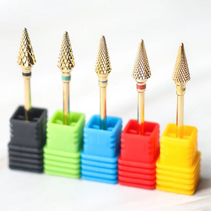 Nail Drill Bits Carbide Large Cone Electric Milling Cutter Gel Polish Remover Grinding Tools DIY Accessories Supplies
