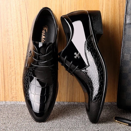 Men's Leather Shoes Black Soft Leather Soft Sole Spring And Autumn Best Man Men's Business Formal Wear Plus Size 38-48