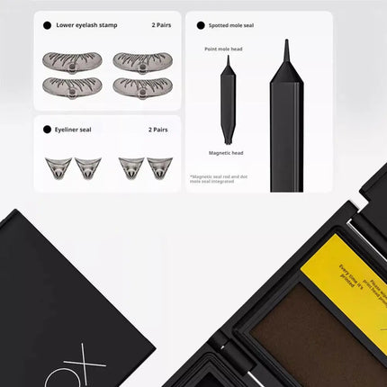 WUYITONGXUE BLACK BOX Magnetic Eyeliner Stamp Kit 3s Lower Lash Stencil Waterproof Long-Lasting Beginner-Friendly Makeup Tool