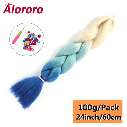 24 Inch Jumbo Braids for Hair Extensions Purple Synthetic Braiding Hair Accessories 100G/Pack Women DIY Hair for Crochet Braid