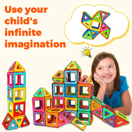 36/60/96PCS Magnetic Building Blocks Constructor Set 3D STEM Educational Toys For 3Years+ Old Kids Boys Girls Birthday Gifts