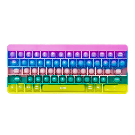 Keyboard Push Bubble Fidget Sensory Toys Rainbow Popping Silicone Game Toy Anxiety & Stress Reliever Autism Toy for Kids and Adu