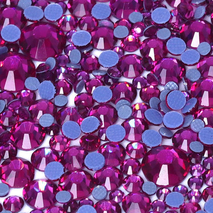 QIIY Mixed Size SS6-SS30 Glass Hot Fix Rhinestones Crystal Flatback Iron On Stones For DIY 3D Nail Art Fabric Clothes Decoration