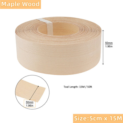 1.9cm/5cm x15M Hot Melt Adhesive Furniture Tape Melamine Edge Banding Strip/ Real Wood Pre Glued Veneer Sheet Cabinet Edge Decor