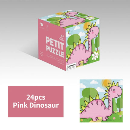Mini 24 Pieces Kids Paper Puzzle Children Petit Puzzle Early Education Toys Intellectual Toy 3 Years Old English Packaging