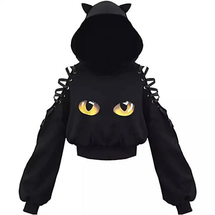 2021 Amazon European New Style Cute Cat Y-Back Sweatshirt Crew Neck China Made Other Patterned Hooded Sweatshirt For All Seasons