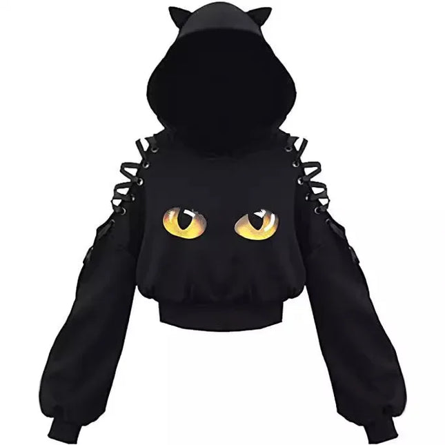 2021 Amazon European New Style Cute Cat Y-Back Sweatshirt Crew Neck China Made Other Patterned Hooded Sweatshirt For All Seasons