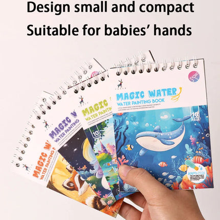 Magic Water Doodle Books Kids Toddlers Drawing Toys Cute Cartoon Unicorn Ocean Forest Animal Reusable Water Painting Cardboard