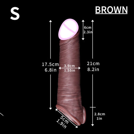 Silicone Peni Sleeve Realistic Penis Enlarger Sleeve Male Dildo Sleeve with Cock Ring Men Penis Cover Prolong ejaculati Sex Toys