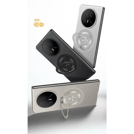 360°Rotate Metal Ring Bracket Car Magnetic Case For Honor Magic V5 V3 V2 Vs3 Vs2 Anti-Drop Wireless Charge Slim Protective Cover