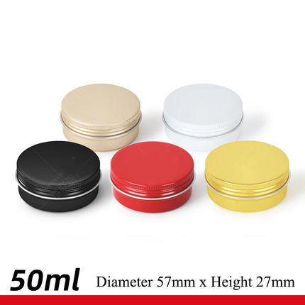 10/20/50pcs Golden Aluminum Jar 30ML Empty Aluminum Case 60g Black Tins Lip Balm Cans Cream Pots Cosmetic Container 120g MC1351