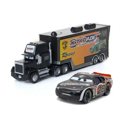 Pixar Cars Lightning McQueen Mack Uncle Truck Black Storm Jackson Cruz Set Metal Diecast Model Toy Kids Christmas Gift