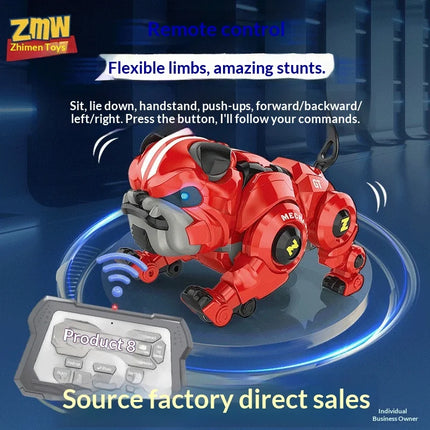 ZMW Remote And Gesture Control Mechanical Bulldog Intelligent Interactive Stunt Robot Toy With Flexible Limbs For