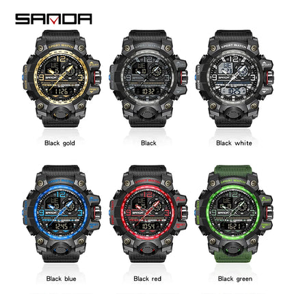 SANDA G style New Men's Watch 50M Waterproof Sports Military Quartz Watch For Male Electron Digital Wristwatch Reloj De Hombre