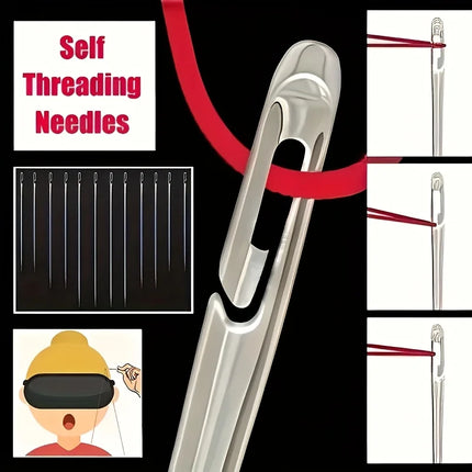 30pcs/set Blind Needle Home Elderly Needle-side Hole Household Stainless Steel Tail Sewing Needles DIY Apparel Accessories
