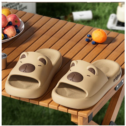 Capybara Cute Cartoon Slippers Sweet Indoor Outdoor Antislip Slides Thick Soft EVA Soles Kawaii Shoes