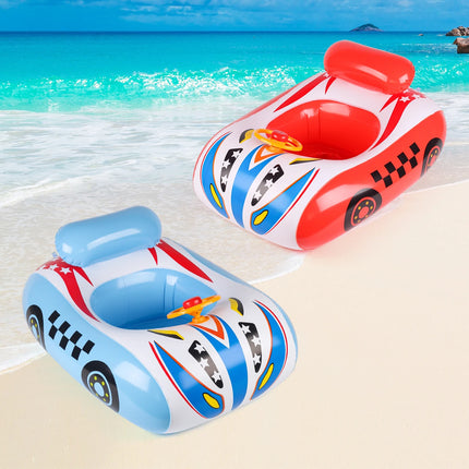 1PC Swim ring, police car design, anti-rollover toddler swim ring, inflatable boat-style float, thickened PVC baby swim ring