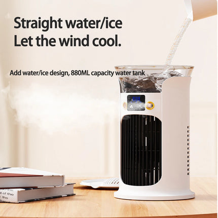 Desktop Mini Air Conditioner Portable USB Air Cooler Fan For Home Room Camping Humidifier Cooling Fans 7 Color Night Lamp