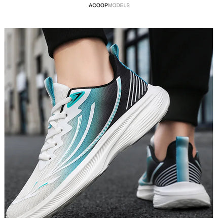 Men's Running Shoes Breathable Mesh Comfortable Sports Sneakers Soft Bottom Non-Slip Lightweight Footwear for Running