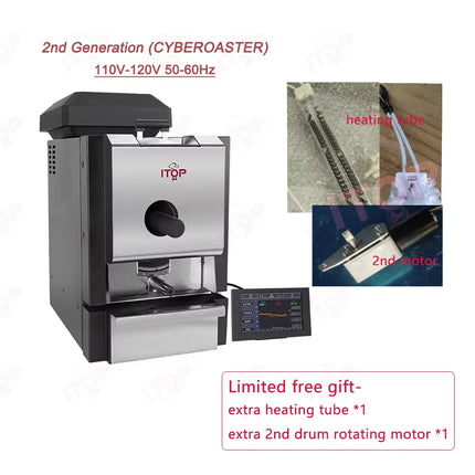 ITOP Coffee Bean Roaster CBR-2 Drum Roasting Machine Using with Artisan,500g Roaster With Cooler Smoke Filter