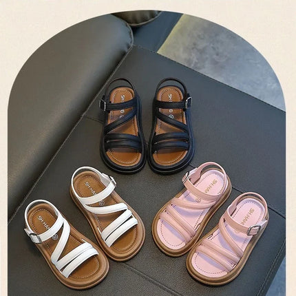 Elegant Summer New Style Korean Version Princess Children's Sandals Elegant Open Toe Stylish Versatile Cute Student Sandals