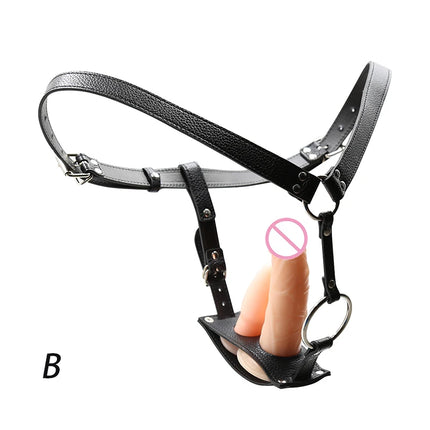 XXOO Lesbian Single Anal Plug Double Dildos Strap on, Harness Adujstable Position,Realistic Penis Strapon Sex Toys for Women
