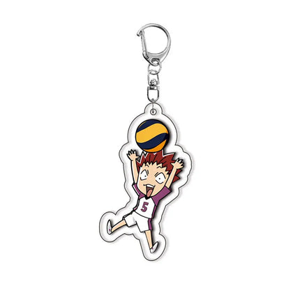 28 Styles Anime Haikyuu!! Acrylic Keychain Hinata Shoyo Tobio Kageyama Daichi Sawamura Cartoon Popular Key Ring Jewelry Charm