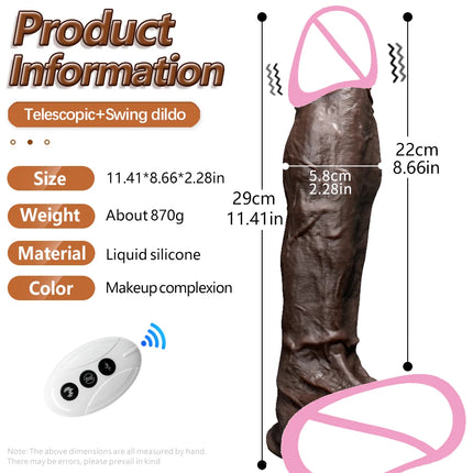 Big Telescopic Realistic Vibrating Dildo Vibrator Heating Thrusting Dildo Sex Toy Anal Stimulation Vibrating for Women 18
