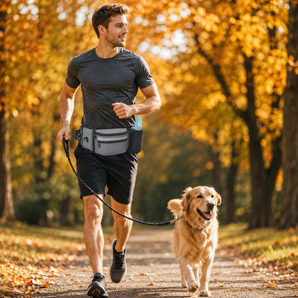 Dog Treat Pouch Waist Bag for Training Walking, Portable Snack Bag with D Ring, Poop Bag Dispenser Bottle Holder