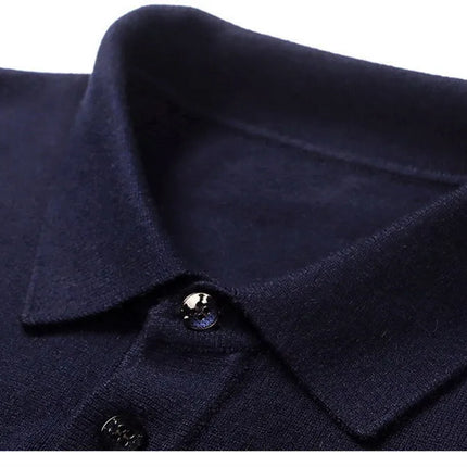 100% Pure Wool Cashmere Sweater Men's POLO Neck Knitted Pullover Autumn Winter New Warm Top Fashion Korean Edition Jacket