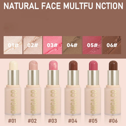 Waterproof powder blusher stick, transparent concealer multifunctional makeup stick, create a natural look