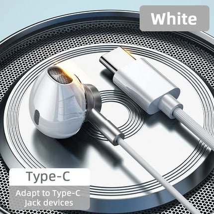 For Samsung Headphones HiFi Bass Stereo Volume Control With Mic USB Type C 3.5mm Wired Eadphone For Galaxy S25 S24 S23 S22 Ultra