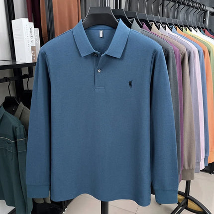 2025 New 100% Cotton High-end Brand Men's Long-sleeved Polo Shirt Autumn Fashion New Luxury Original Embroidery Top Golf T-shirt