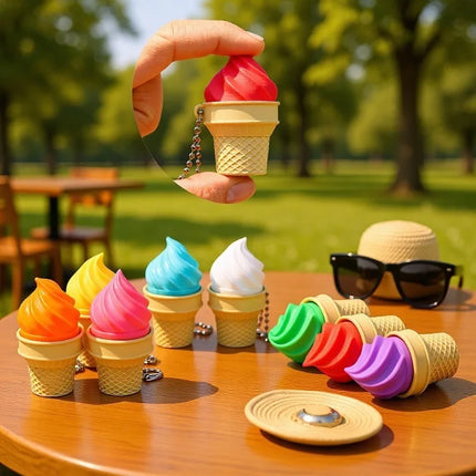 Ice Cream Clicker Fidget Toy Keychain – Satisfying Mechanical Switch Sensory Toy Backpack Charm & Stress Relief Gift