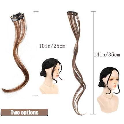 2PC synthetic Bangs Wig Hair Extensions Curly Clip-on Hair Front Side Long Wavy Blone Bangs With Clip Invisible Fringe Fake Hai