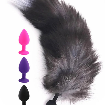 Small Size Sex Toy Tail Sexy Fox Tail Anal Plug Silicone Adult Products Cosplay Woman Men Anal Butt Plug Adults Game Couple Toys