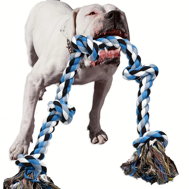 1pc Heavy-Duty Dog Rope Toy for Teeth Cleaning & Chewing - Extra Long Rope - Durable Chew Toy for Teeth Cleaning Dog Accessories