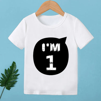 2025 Children Happy Birthday I'M 1 2 3 4 5 6 7 8 9 Years Number Print Funny T-shirts Boys & Girls Baby Tops Kids Summer T shirt