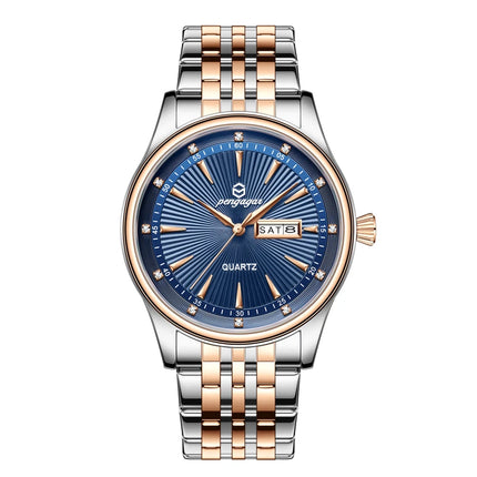 PAAZOMU Luxury Watch for Men Elegant Date Week Waterproof Luminous Men's Quartz Stainless Steel Sports Watch reloj