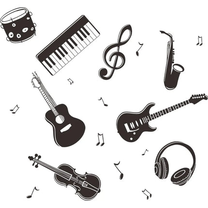 Guitar Piano Music Music Classroom Bedroom Bedside Porch Home Wall Decoration Wall Stickers Wall Sticker Bedroom