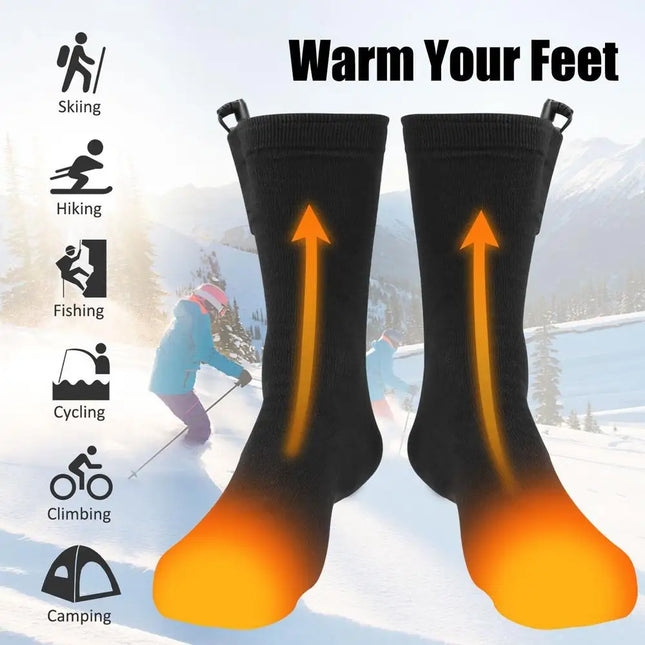 Winter Heated Socks Thermal Foot Warmer Quick Heating Long Socks Cold Weather USB Heating Socks for Outdoor Sports Walking