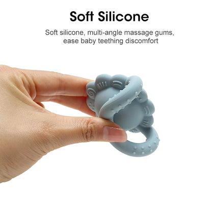 2025 Bear Teether Lion Baby Rattle with Bell Sunflower Silicone Teether 0-1 Year Toy Musical Baby Toy Baby Teether