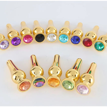 Golden Stainless Steel Anal Plug Crystal Metal Butt Plug Stimulator Anal Sex Toys for Couples Prostate Massager Dildo 3 Size