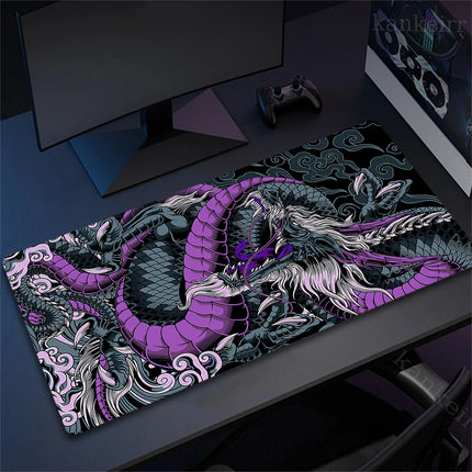 Black and White Dragon Mouse Pad Large Gaming Mousepads Computer Mousepad Mouse Mat 90x40cm Desk Pads For PC Keyboard Mats Table