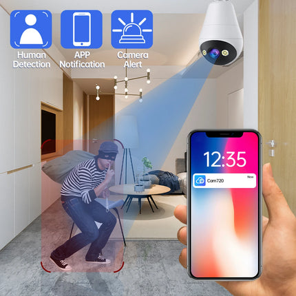 Jooan 2K 3MP WiFi IP Camera E27 Bulb Camera Wireless Baby Monitor AI Tracking night vision Surveillance Camera