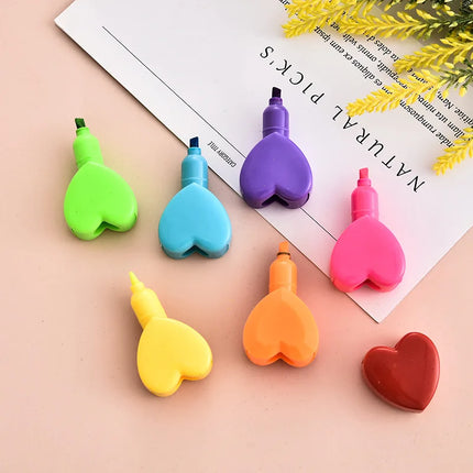 1pcs Creative 5 Color Highlighter Cartoon Cute Shape Highlighter Creative Students Make Hand Account Marker