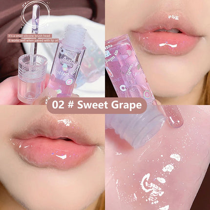 1/3Pcs Transparent Glitter Lip Gloss Set Clear Water Light Lip Glaze Moisturizer Color Changing Lip Oil Jelly Mirror Lipsticks