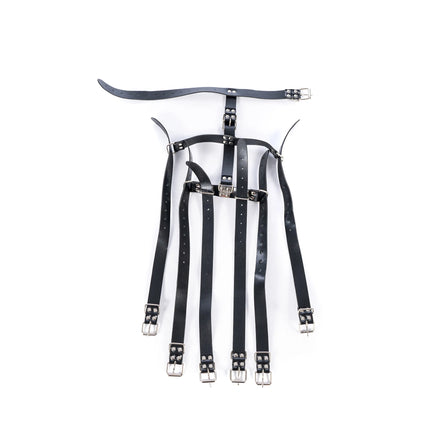 PU Leather Legs Arm Binder Behind Body Harness Cuffs Collar Gothic BDSM Sexy Women Punk Bondage Restraint Straps Adult Sex Toys