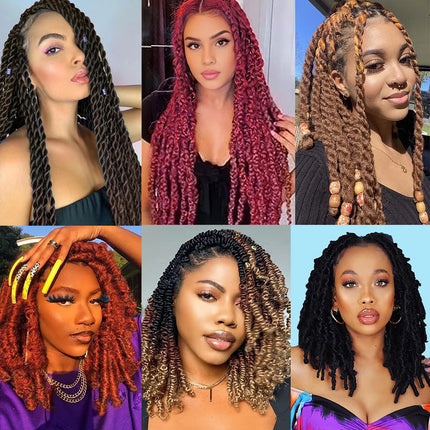 Ombre Ginger Springy Afro Twist Hair 1B 30 27 613 350 Bug Color Pre Fluffed Spring Twist Hair Marley Braiding Hair for Soft Locs